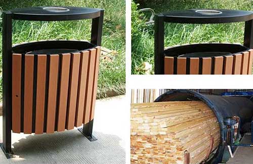 發貨廣州從化區，再獲好評的鋼木垃圾桶廠家