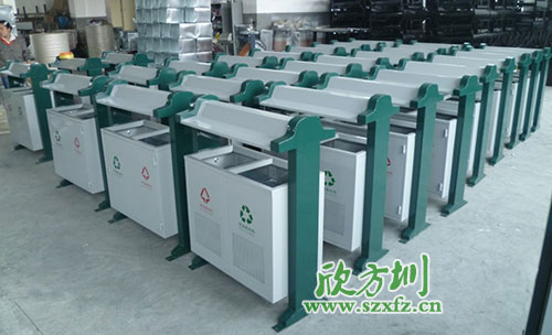 欣方圳鋼板分類垃圾桶，二十年專為小區潔凈服務